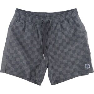Bearded Goat Mens XL Inland River Hybrid‎ Shorts Charcoal Grey Checkerboard Gorp